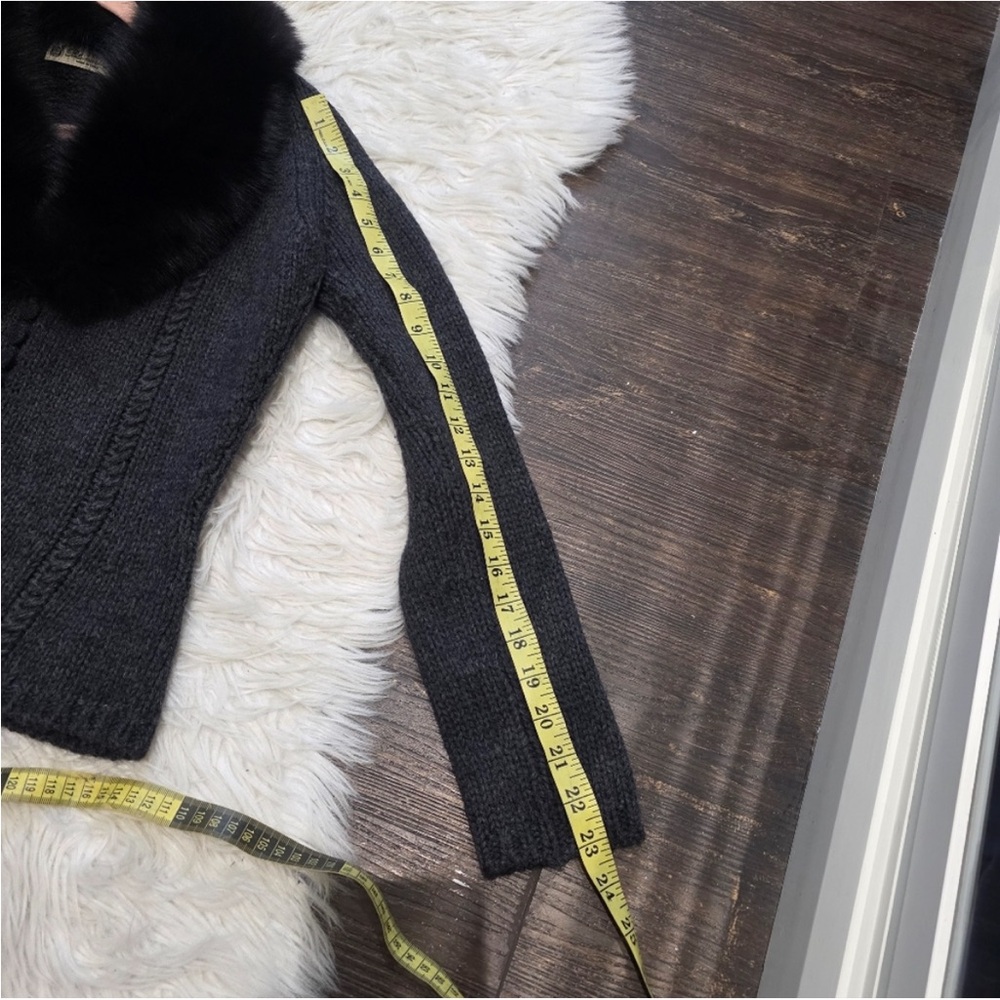 Blumarine Black Fur Collar Cardigan - Picture 8 of 10